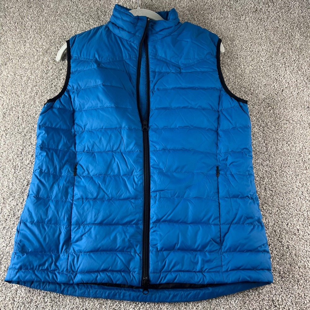 Riding Sport Equestrian Wear Puffer Vest Womens Blue Sleeveless Jacket Light